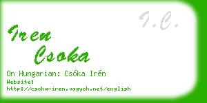 iren csoka business card